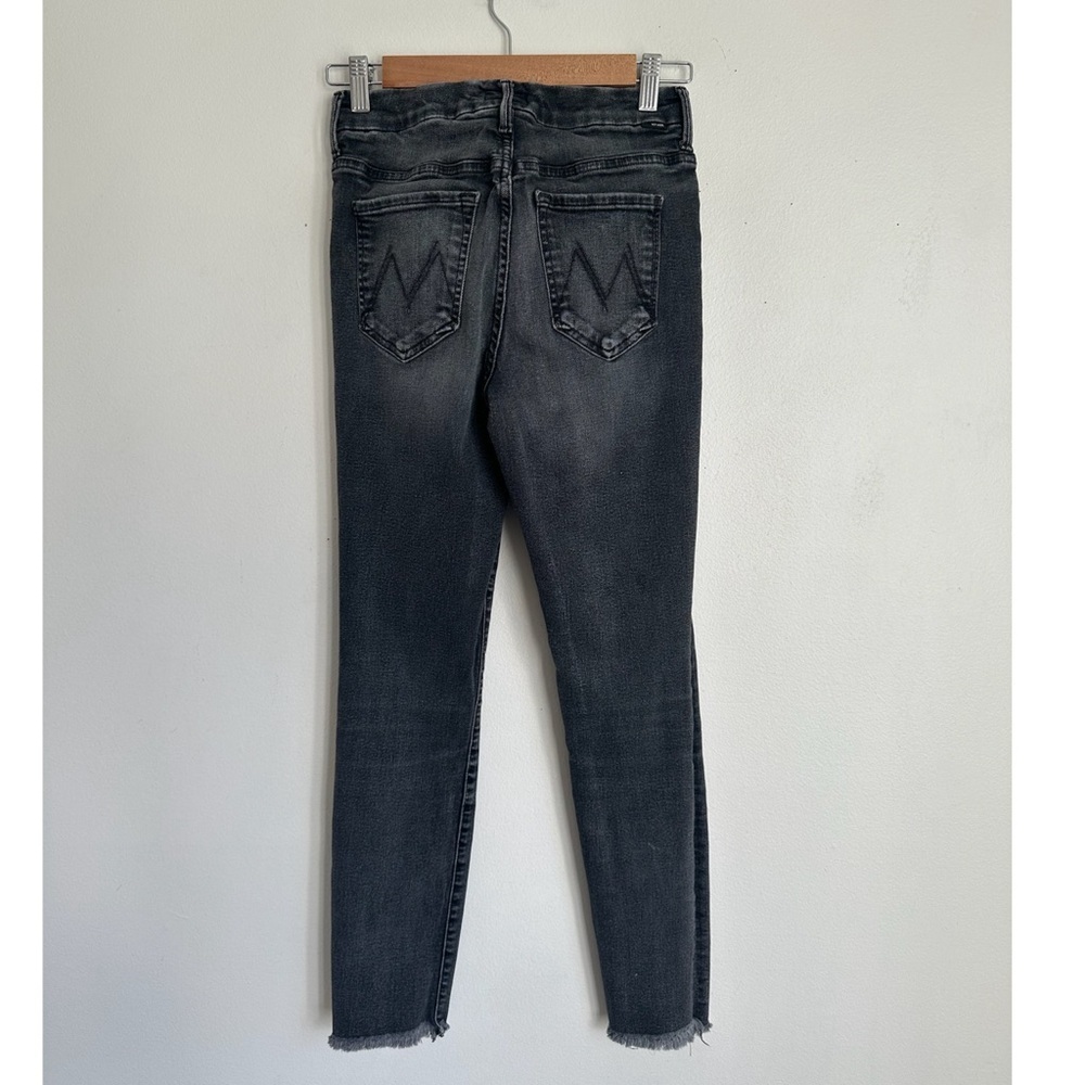 Mother Looker High-Rise Ankle Fray Skinny Jeans in Night Hawk - Picture 6 of 9